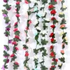 45 Heads Artificial Rose Flower Vine Plastic Dried Flowers Vine Wedding Decorations Wall Decor Plants Exquisite Good Looking