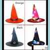 Party Hats Festive Supplies Home Garden Led Lights Halloween Witch Hat Outdoor Tree Hanging Glow In The Dark Colorf Glowin Dhs8X