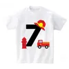 T-shirts Garçons/Filles Numéros D'anniversaire Heureux Enfant T-Shirt Pour Enfants Garçons T-shirt Blanc Bébé Filles Top PrincessT-shirts