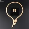 Donia Jewelry Luxury Necklace 유럽 및 미국 패션 표범 프린트 티타늄 미세한 지르콘 팔찌 귀걸이 2 피스 디자이너 연회 박스
