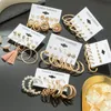 Dangle żyrandol moda Pearl Hoop Kolczyki dla kobiet geometryczne złoto metalowy punkowy kropla Brincos 2022 Trend Jewelrydangle