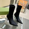 Hackerprojektet Aria Sticked Sock Over Knehigh Tall Stiletto Boots Stretch Thighhigh Pointed Toe Ankel Booties for Women Des1915544