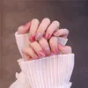 False Nails 24pcs 가짜 핑크 마모 짧은 풀 커버 여성 레이디 네일 아트 매니큐어 도구 완성 된 웨어러블 패치 prud22