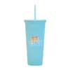 2022 NYA TUMBLERS PLASTIC CUP CREATIVE Fashion Mönster Straw Cup Simple Summer Handy Cups 700 ml