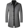 Misto lana da uomo Abbigliamento moda Giacca di lana Cappotti Cappotto invernale Trench medio-lungo Classico ispessimento solido T220809