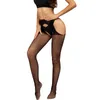 Socks & Hosiery Women Long Sexy Hollow Out Fishnet Stockings Pantyhose Black High Waist Stocking Tights Panty Lingerie HosierySocks