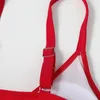 빨간 수영복 섹시한 벨트 수영복 여성 크로스 스트랩 붕대 해변 착용 여름 수영복 220509