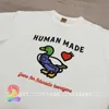 HUMAN MADE T Shirt Love Cartoon Flying Duck Dog Pig Slub Bawełniane koszulki z krótkim rękawem dla kobiet mężczyzn