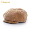 Шляпы кепсов винтажная детская шляпа для мальчиков Corduroy Sboy Cap Kids осень 220823