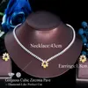 CWWZircons Giallo Lucido Cubic Zirconia Donne Festa di Fidanzamento Fiore di Cerimonia Nuziale Collana Orecchini Set di Gioielli Regalo di Damigella D'onore T586 220726