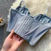 High Street Damen Camisole Mode bestickt 3D Blütenblatt Bustier BH abgeschnitten Tops weibliche dünne Unterwäsche Y1150 220607