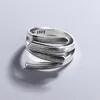 Trouwringen Zilver kleur Koper Eenvoudig kruis dikke grote vintage verstelbare vinger voor vrouwen retro minimalistische sieraden groothandel rita2222