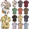 Men's Casual Shirts Shirt Summer 2022 Floral Print Hawaiian Man Button Up Fashion Short Sleeve Mens Beach Clothing