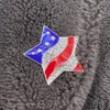 10 st/mycket American Flag Brosch Crystal Rhinestone Emamel Star Shape Fourth of July USA Patriotic Pins for Gift/Decoration