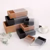크래프트 종이 서랍 상자 젖빛 PVC 커버 DIY 선물 상자 결혼식 파티 선물 Packagin HH0011