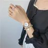 Relógios de pulso relógios de pulseira de mulheres prateados simples com aço inoxidável tira fina de alta qualidade Ladies Quartz Gifts Clockwristwatches hect22