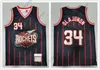 Atacado Custom Retro Mitchell e Jerseys de basquete Ness McGrady 1 Tracy Francis 3 Steve 11 Yao Ming Drexler 22 Clyde 34 Hakeem Olajuwon 1996-97 Black Red