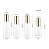 Packing Plastic Clear Bottle Round Shoulder PET Shiny Gold Lid Spary Lotion Press Pump Empty Cosmetic Refillable Packaging Container 50ml 60ml 75ml 100ml