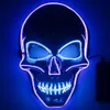 2022 Nieuwe Halloween -kleur LED Cold Light Skull Mask voor vrouw en man Creepy Skull Glow Mask Wit Oranje Luminous Mask Cosplay