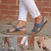 43 Stora kvinnors storlek Sandaler Summer Female Low Heel Wedge Casual Platform Fashion Ladies Open Toe Footwear 5 5 5