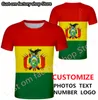 Bolivien DIY kostenlose benutzerdefinierte Flagge Chuquisaca Brief Druck T-Shirt Jugend Fußball Sport Jersey Großhandel Harajuku Top 220620