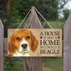 Hondentags rechthoekig houten huisdierhondenaccessoires Lovely Friendship Animal Sign Plaques rustieke wanddecor Home Decoratie B0815