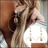 Hoop Hie örhängen smycken 3 par/set Big Circle Shell Eye för Woemen och Girls Female Starfish Rhinestone Stud Earring Gifts Fashion Drop