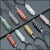Pendant Necklaces Pendants Jewelry Natural Crystal Stone Agate Spiral Wire Hexagon Necklace 7 Chakra Amethyst Rose Dhrbq