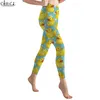 Women Leggings Cute Little Yellow Duck Pattern Printed Workout Legging for Female PushUp Elastic Waist Trousers W220616