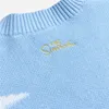 Abbigliamento Felpe con cappuccio di alta qualità Kith 21fw Uomo Maglione Jacquard Cielo blu e nuvole bianche Modello Maglia Donna Felpe Abbigliamento55t3