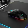 AJ390/AJ39Light Ağırlık Kablolu Mouse Hollow-out Gaming Mouce Mouse 6 DPI Windows 2000/XP/Vista/7/8/10 Sistemleri için Ayarlanabilir 7 Tuş