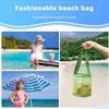 Kids Shell Storage Bags Beach Sand Toys Collecting Bag Mesh 3D Circular Bucket Small Pouch Travel Outdoor Net Tote Zipper Portable Organizer BC8020