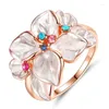 Bröllopsringar Pilulu Flower Petal CZ Ring Women Engagement Smycken Fashion Vintage Gift Storlek 6/7/8/9/10 Wynn22