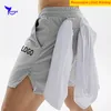 Personnalisez Shorts de course à séchage rapide Hommes Gym Fitness Sport Bermudes Jogging Pantalons courts Summer Beach Boardshorts avec poche 220608gx