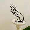 Objetos decorativos Figuras escultura de arte para cães escultura abstrata de metal simples para o escritório em casa decoração de desktop gatos fofos presentes