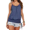 Camicia da donna Donna Maglia con cinturino per spaghetti Estate senza maniche Splid Maglietta allentata casual femminile Top Street Tank T 220610