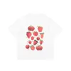 Herren T-Shirts Herren T-Shirt Baumwolle Sommer Obst Erdbeere Apfel Kurzarm Lose Paar Weiß Rundhals Top T-ShirtHerren