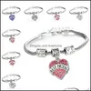 Charm Armbänder Schmuck 45 Arten Diamant Liebe Herz Armband Mutter Tante Tochter Oma Believe Hopecrystal Y5505 Drop Lieferung 2021 2Ws5H