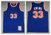 Retro Stitched Basketball Jerseys 3 John 7 Carmelo Starks Anthony 10 Walt 30 Bernard Frazier King Patrick 33 Ewing 91-92 84-85 72-73 Jersey White Blue