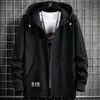 Herren Hoodies Herren Sweatshirts Frühling Herbst Herren Zip Up Hoodie Mäntel Streetwear Schwarz Grau Mit Kapuze Lose Männliche Baumwolle Casual