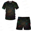 Männer Set Trainingsanzug Für Mann Übergroße Kleidung Mathe Formel T-shirt Shorts Sportswear Herren T-shirts Mode Anzug Sommer Streetwear 220726