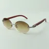 Small diamond sets sunglasses 8100903-B with original wooden arms and 58mm oval lenses