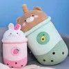 Carino frutta tè al latte giocattoli di peluche morbido farcito avocado rosa fragola gusto bolla peluche cuscino a forma di tazza J220704