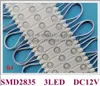Super-LED-Modulleuchte für Schilder, Kanal, Buchstaben, Werbung, DC12V, 60 mm x 13 mm, SMD 2835, 3 LEDs, 1,2 W, 140 lm, wasserdichte PVC-Einspritzung