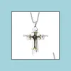 Pendant Necklaces Gold Jesus Cross Chain Necklace For Men Male Stainless Steel Jewelry Womans Accesories Wholesale Drop Delivery 2021 Dhvzn