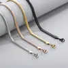 5mm Wide 24 Inch Simple Fashion Flat Snake Chain Necklace Stainless Steel Jewelry For Women Mens Silver Gold Rose Gold black298b