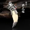 Anhänger Halsketten Spike Halskette Tibetisches Silber Reine Eingelegte Zahnhöhle Spitze Wirklich Hund Männer Frauen Amulett Jahr des Schicksals AnhängerP