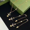 Novelty Anchor Designer Necklace Metal Chain Long Ear Line Earrings Diamond Love Pendants Eardrop