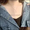 Sautoirs Colliers Pendentifs Bijoux Ins Double Couches Géométrique Ras Du Cou Pour Les Femmes 100% Véritable 925 Sterling Sier Lien Chaîne Collier Ymn214