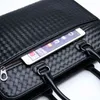 Men Briefcases New Fashion Men's Briefcase Business Travel Bag Woven Male Handbag Casual Shoulder Crossbody Laptop Messenger for Man 220622